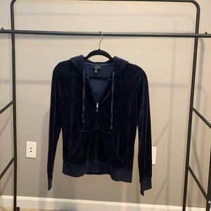 VINTAGE Juicy Couture Navy Velour Jacket | Size: M